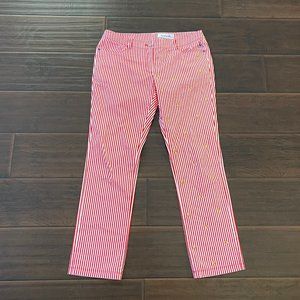 Le Coq Sportif Golf Collection Women's Red White Stripe Pants Size 11 (31") NWOT